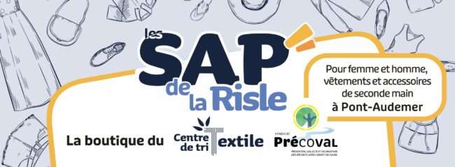 Les Sap' de la Risle, boutique du centre de tri textile du PRÉCOVAL